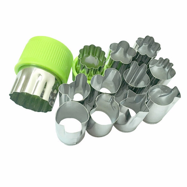 12Pcs/Set Stainless Steel Cartoon Shaped Vegetables and Fruit Cutter