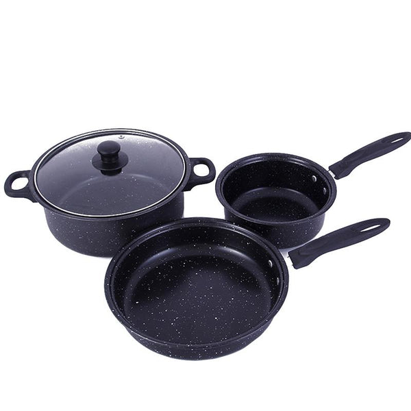 3PCS Stone Cookware Set Non-Stick Frying Pan